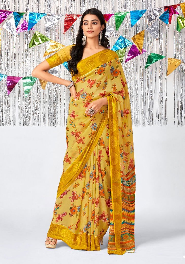Stavan Shara New Printed Designer Fancy Wear Georgette Saree Collection